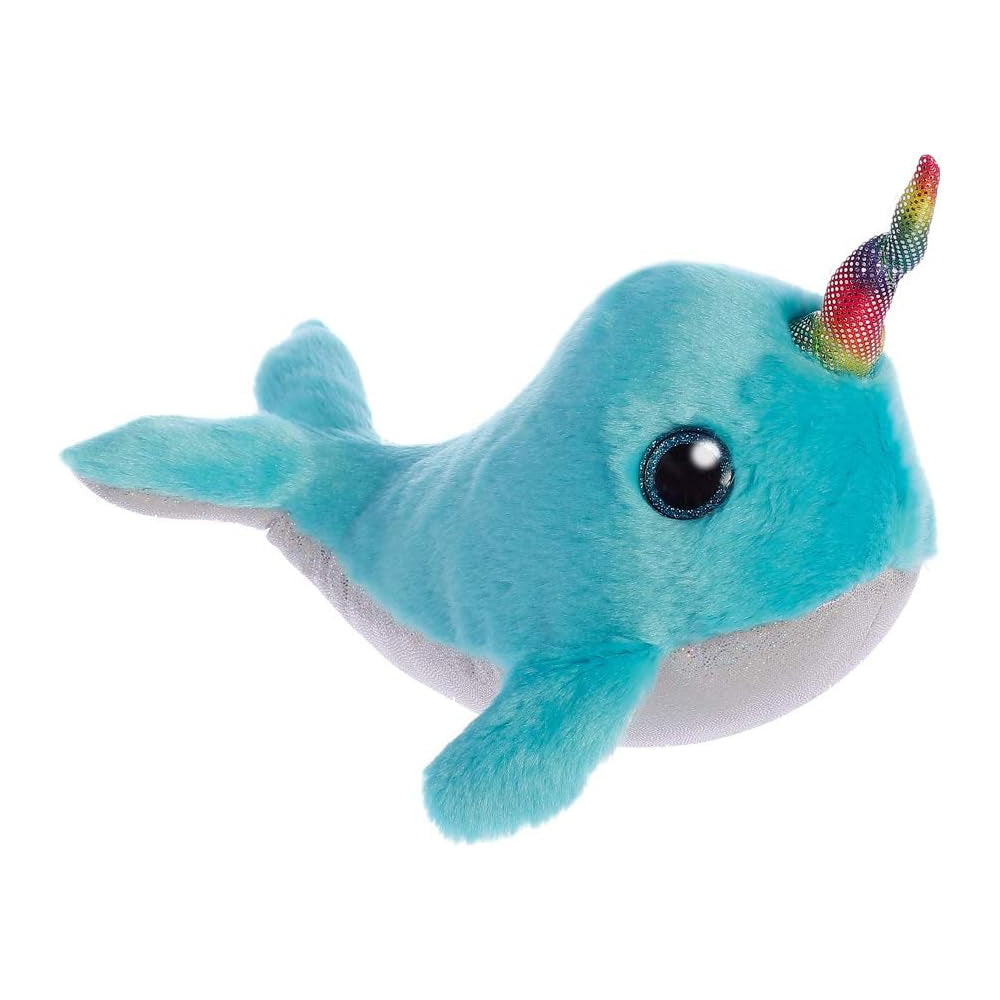 Aurora Sparkle Tales Coral Narwhal Plush Toy 8.5In