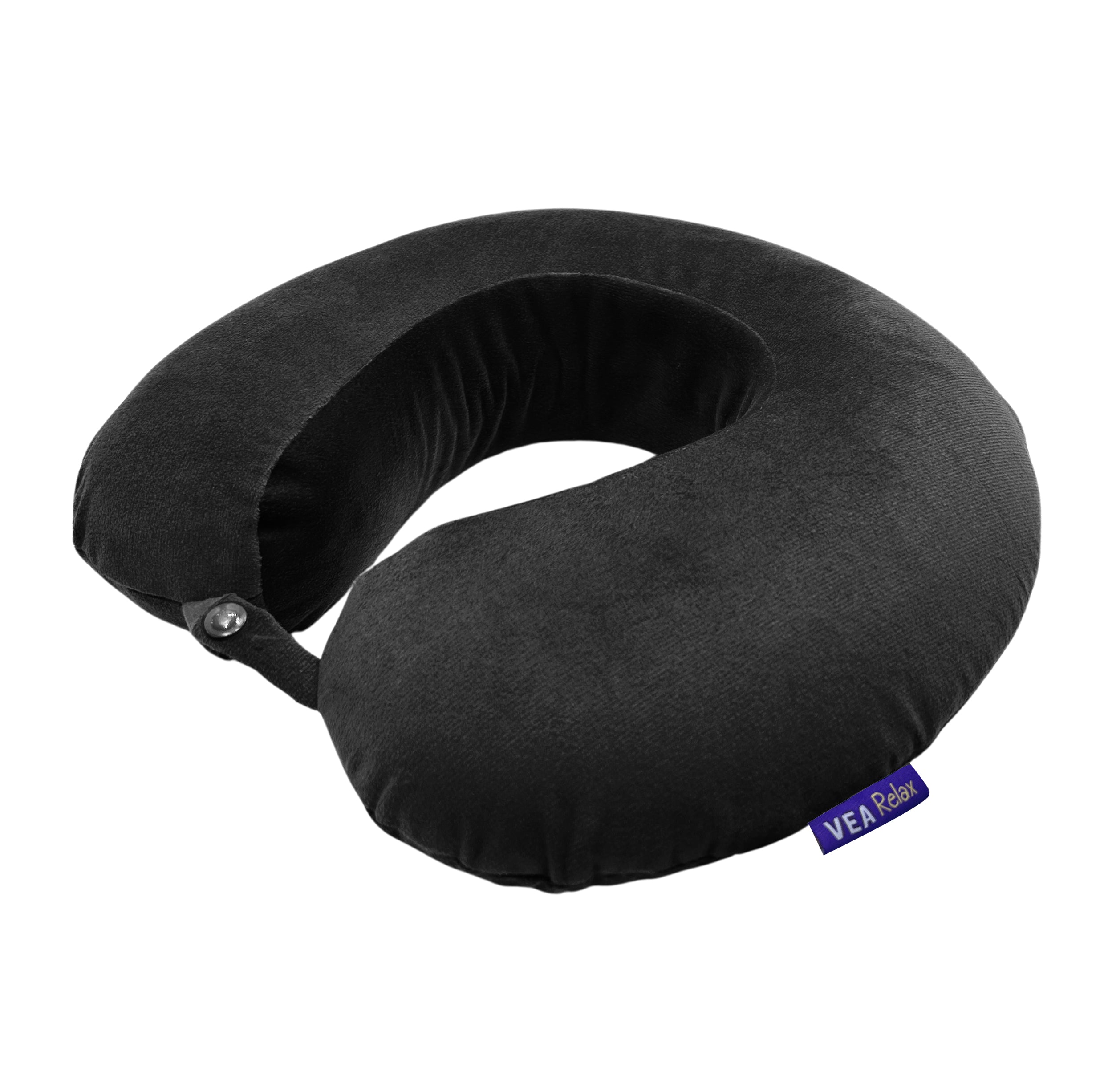 Vea Relax Memory Foam Travel Neck Pillow ~ Black